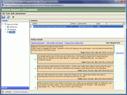 Collaborate on content using request artifacts