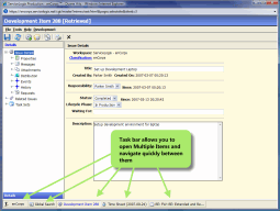 Multiple components can be opened at one time