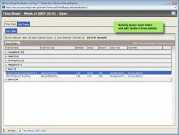 Construct time sheets from assigned tasks