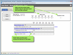 Easy to use time sheets facilitate fast, accurate time entry