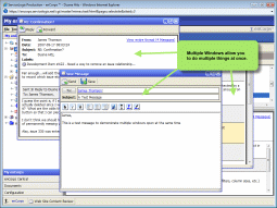 Muttiple windows can be opened and minimized.